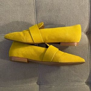 Halogen Mustard Yellow Suede Loafers